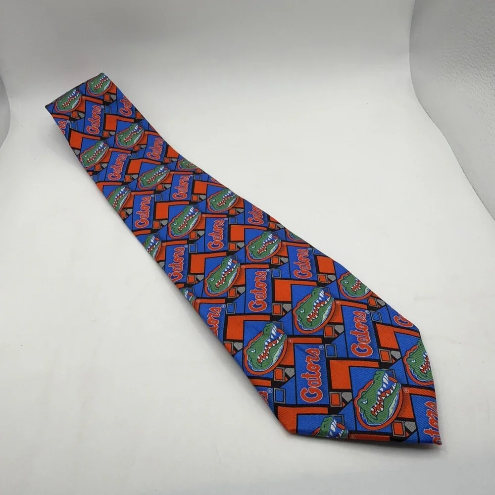 Larson Florida Gators Neck Tie‎ Blue Orange Alligator Logo NCAA Mens